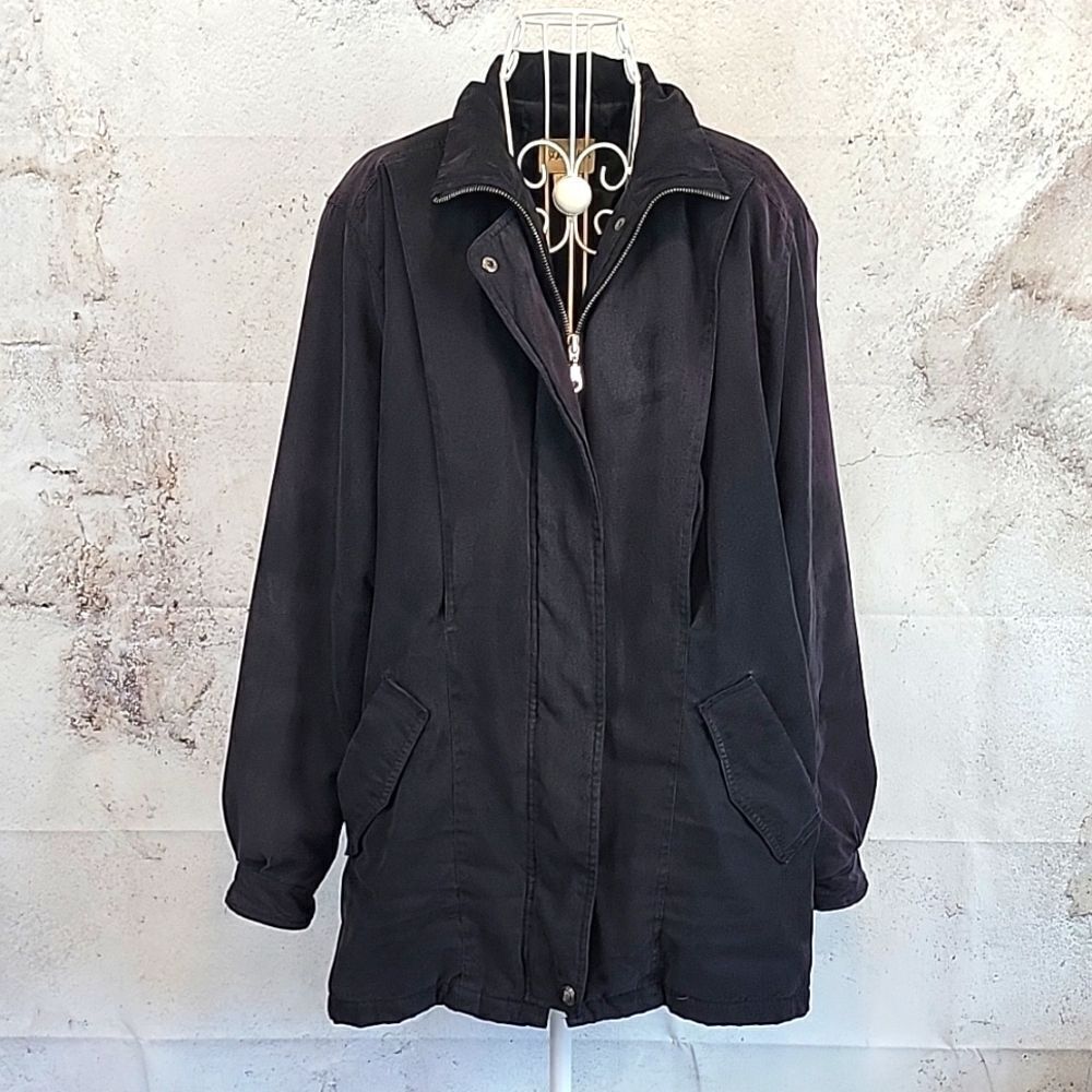 St. John's Bay black faux suede jacket Women's Size L